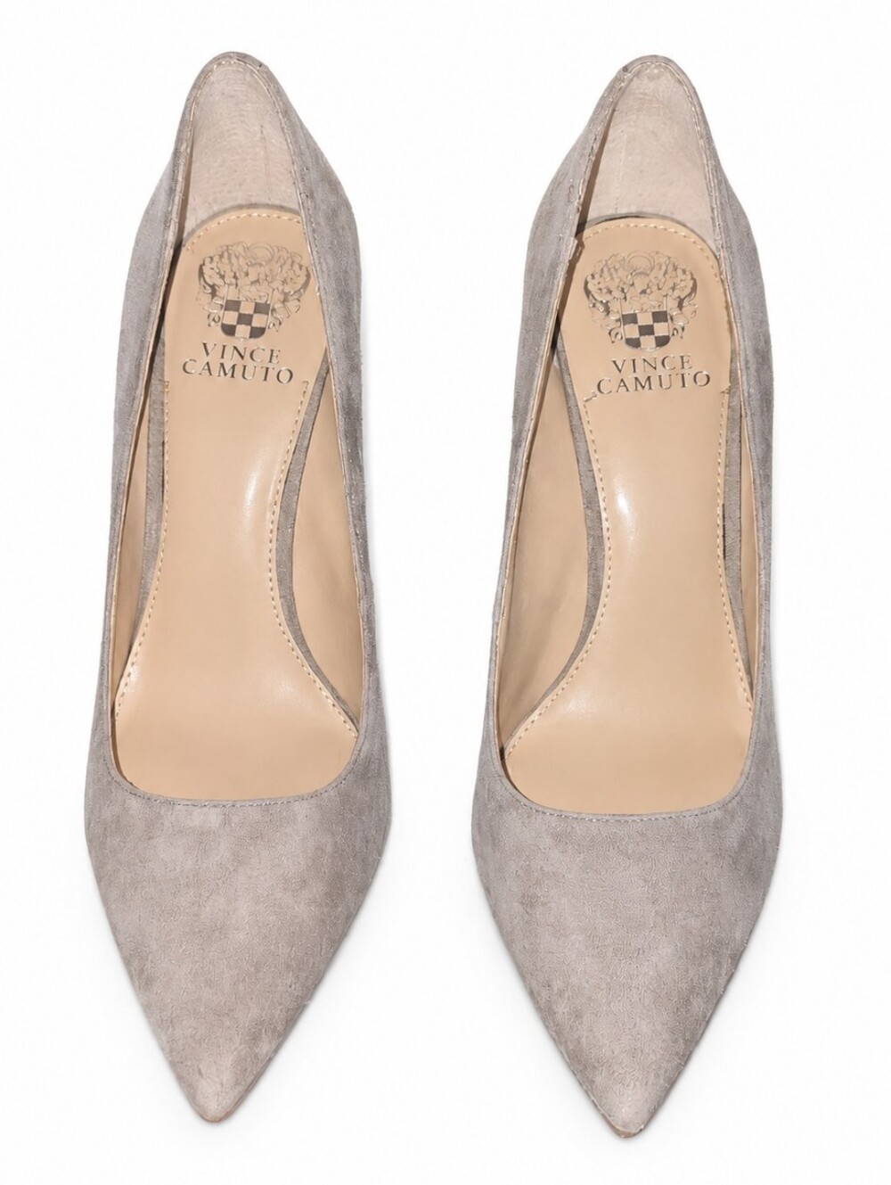 Vince Camuto Taupe Suede Pointed-Toe Pumps